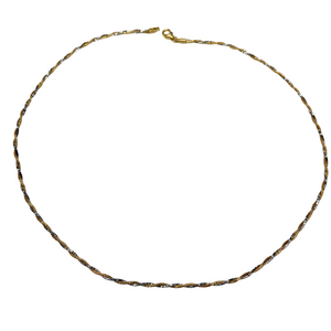 Collier Ras du Cou Torsadé en Or Jaune et Or Blanc 18K