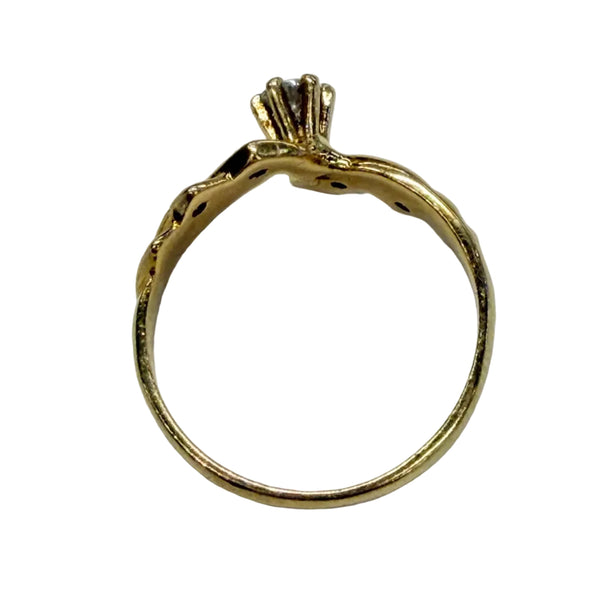 Bague Solitaire en Or Jaune 18k et Zirconium Taille 54
