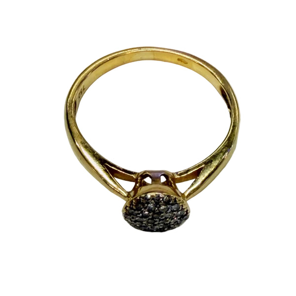 Bague en or jaune 18 K avec diamants - Taille 52
