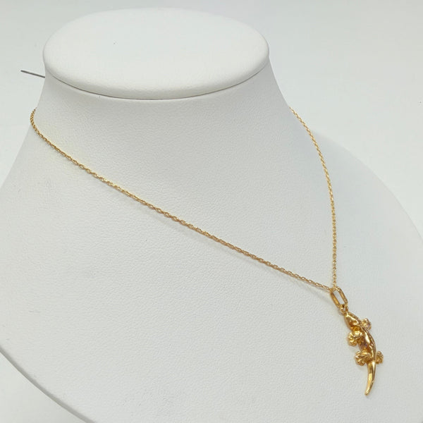 Collier Chaîne Margouillat Or Jaune 18K avec Pendentif