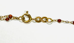 Collier Ras du Cou Or Jaune 18K avec Perles Résine Cuivre