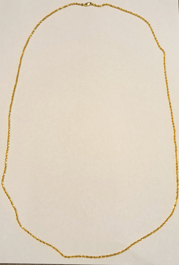 Sautoir en Or Jaune 18 Carats, Maille Corde
