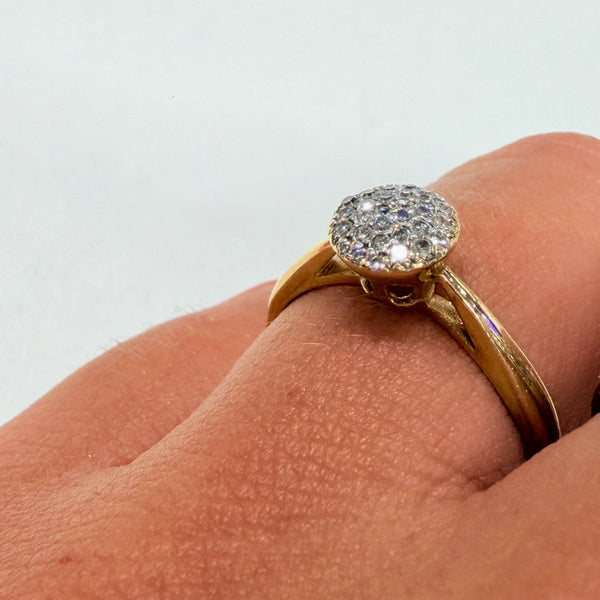 Bague en or jaune 18 K avec diamants - Taille 52