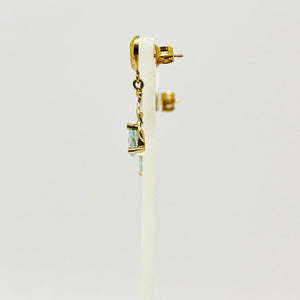 Boucles d'oreilles pendantes en or jaune et blanc 18 K