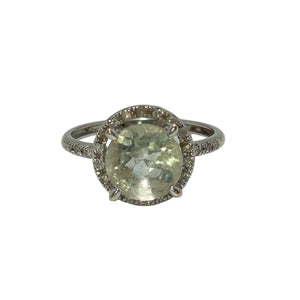 Bague Solitaire Or Gris 18K Mauboussin avec Diamants et Topaze - Taille 51