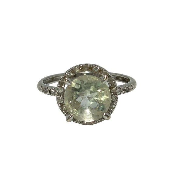 Bague Solitaire Or Gris 18K Mauboussin avec Diamants et Topaze - Taille 51