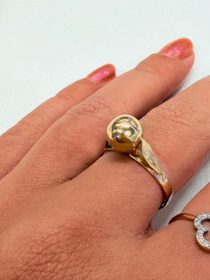 Bague Boule en Or Jaune 18 K - Taille 56
