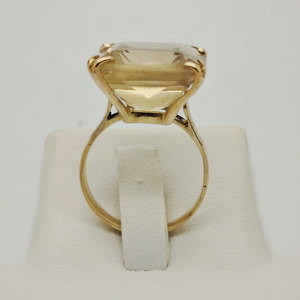 Bague Citrine en Or Jaune 18 Carats - Taille 52