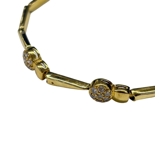 Bracelet Maillon Fantaisie avec Oxyde de Zirconium en Or Jaune 18K