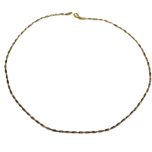 Collier Ras du Cou Torsadé en Or Jaune et Or Blanc 18K