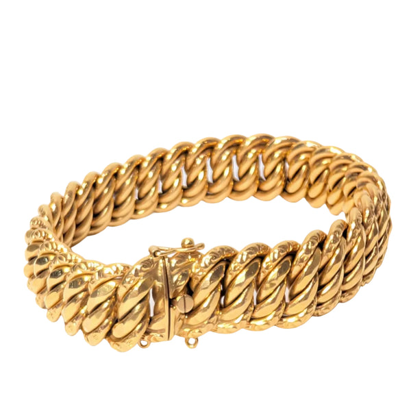 Gourmette en Or Jaune avec Maille Américaine 18K