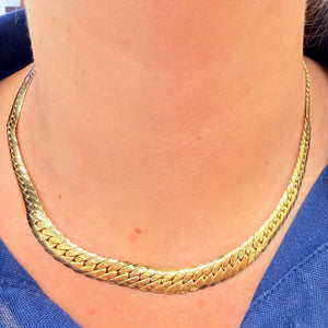 Collier Ras du Cou Maille Anglaise Or Jaune 18 Carats