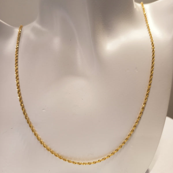 Sautoir en Or Jaune 18 Carats, Maille Corde