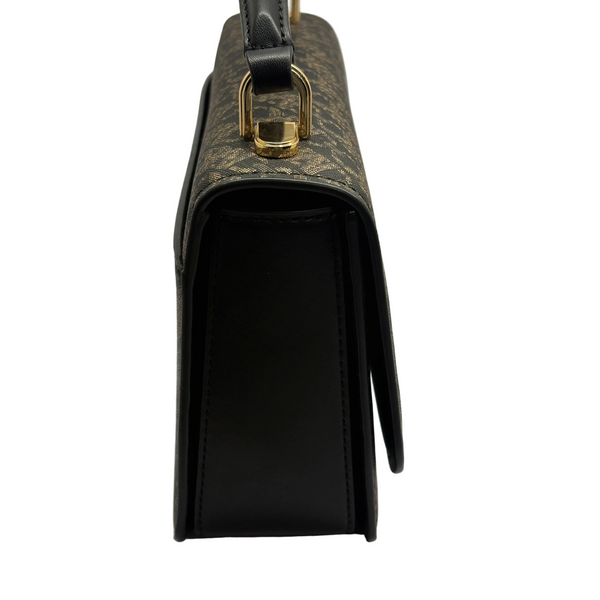 Sac à Main Michael Kors Delancey Satchel Noir Doré