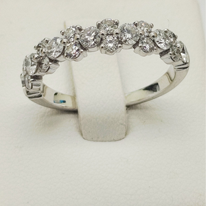 Bague avec Diamants en Or Blanc 18 Carats - Taille 54