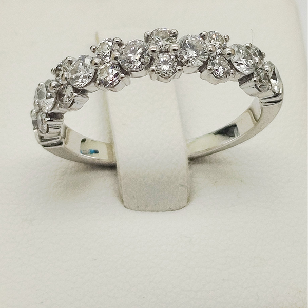 Bague avec Diamants en Or Blanc 18 Carats - Taille 54