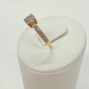 Bague Or Jaune 18 Carats avec Diamants - Taille 54
