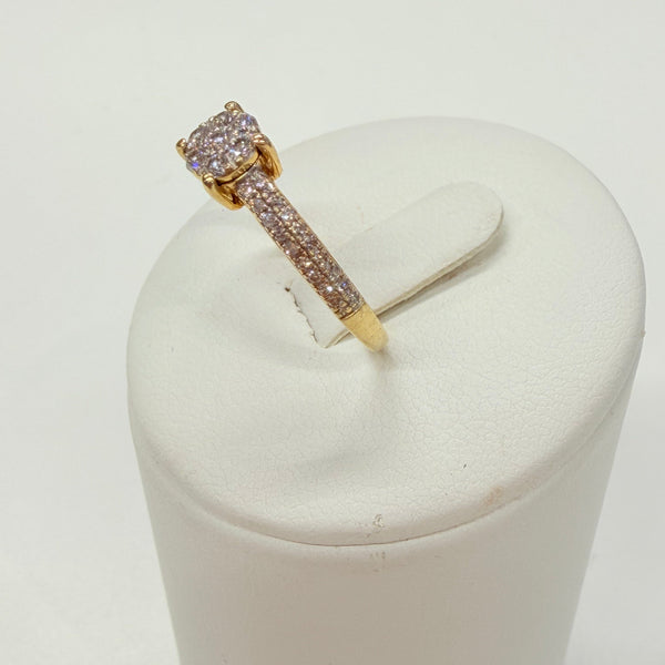 Bague Or Jaune 18 Carats avec Diamants - Taille 54