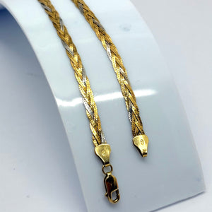 Collier Princesse Tressé Trois Ors 18 Carats