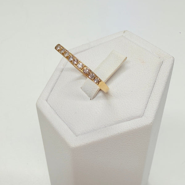 Bague en Or Jaune 18K avec 12 Diamants - Taille 55