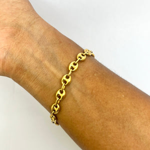 Bracelet Grain de Café en Or Jaune 18 K