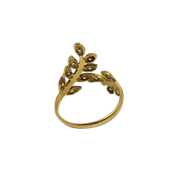 Bague Artisanale en Or Jaune avec Oxyde de Zirconium Taille : 57