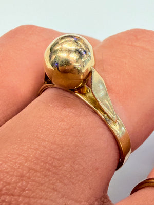 Bague Boule en Or Jaune 18 K - Taille 56
